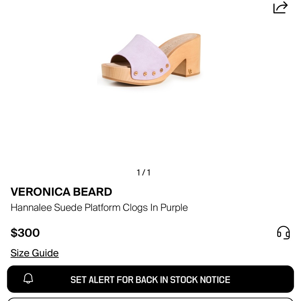 Veronica Beard Lilac Suede Platform Clogs